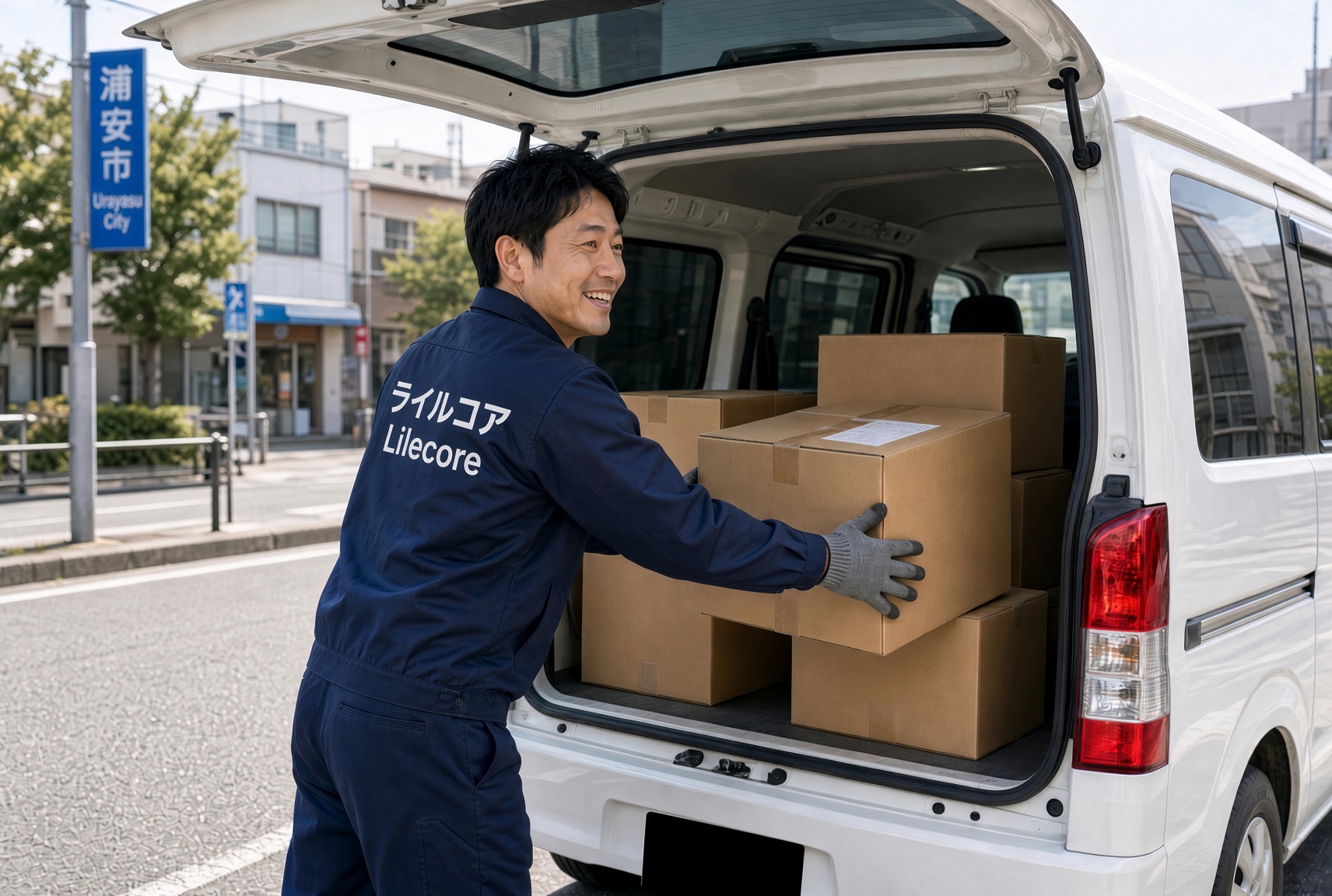荷積みをするドライバー